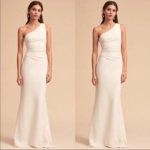 NWOT BHLDN Katie May Gwyneth One Shoulder Ivory Gown